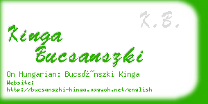 kinga bucsanszki business card